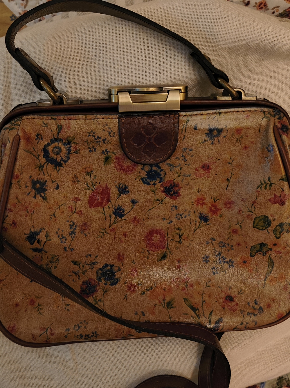 Patricia Nash Gracchi Leather Bag Prairie Rose Floral Satchel